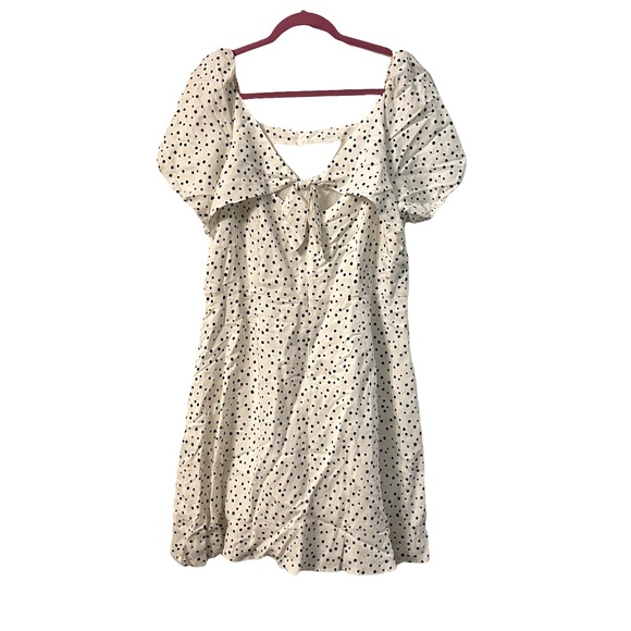 NWT Loft White/Black Dotted Flared Dress size 14 - Picture 6 of 16